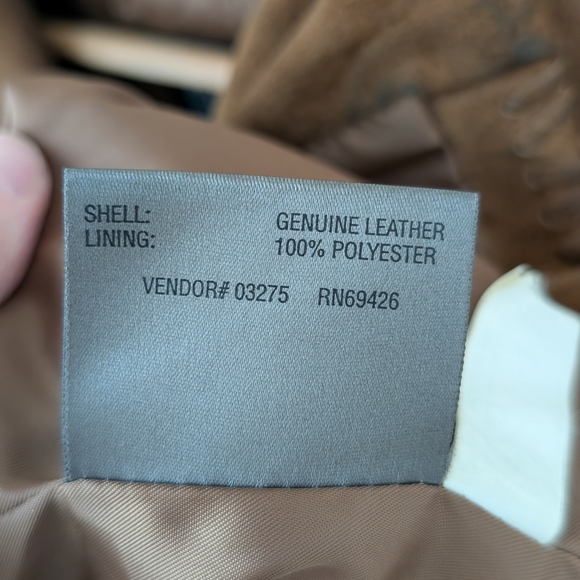 Vintage Wilson's Leather Suede Embroidered Floral Jacket In Camel Tan - Picture 11 of 11